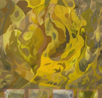 Gold Circle With Four Squares by Robert C. Wilson
